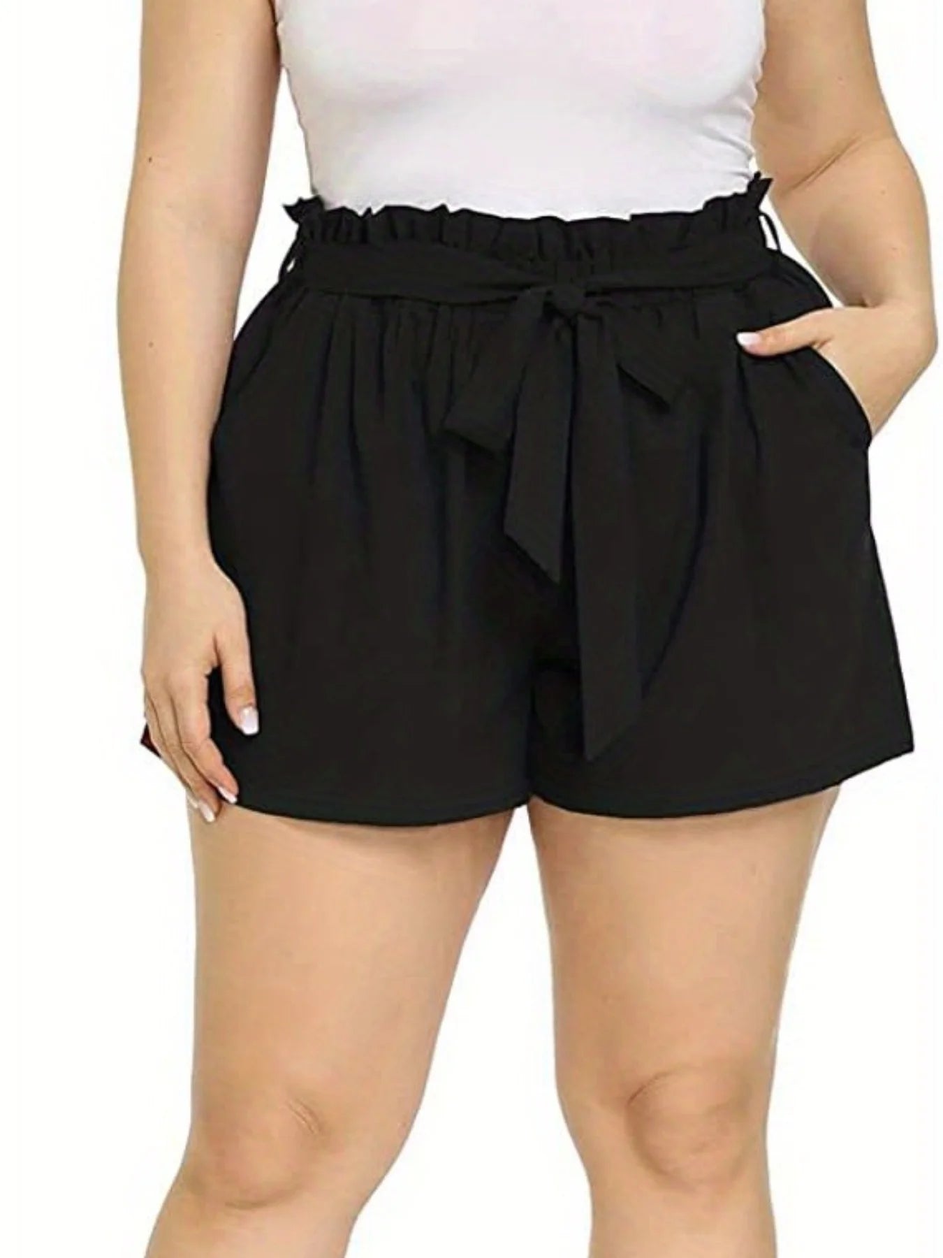 Summer Women's Plus Size Sports Style Tie Drawstring Fashion Design Sports Shorts