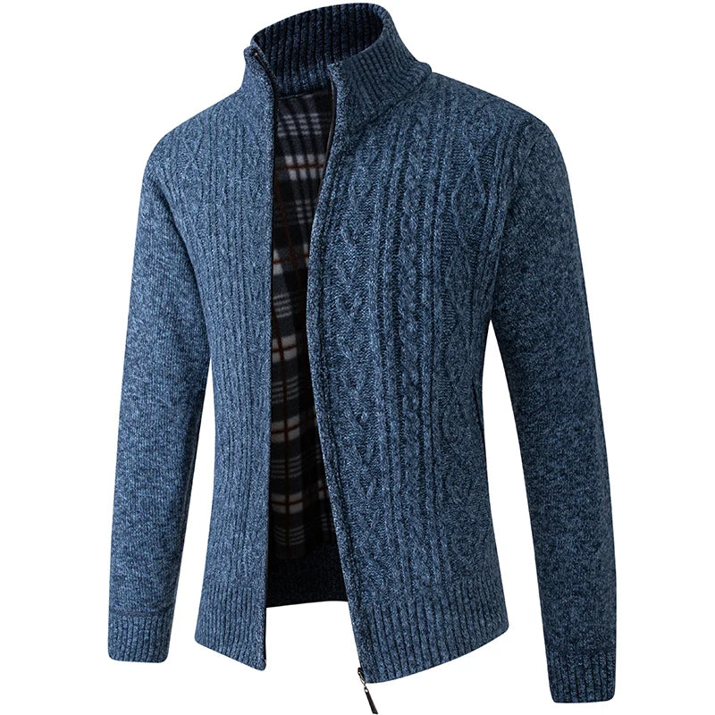 2025 New Men's Sweaters Autumn Winter Warm Zipper Cardigan Sweaters Man Casual Knitwear Sweatercoat male clothe