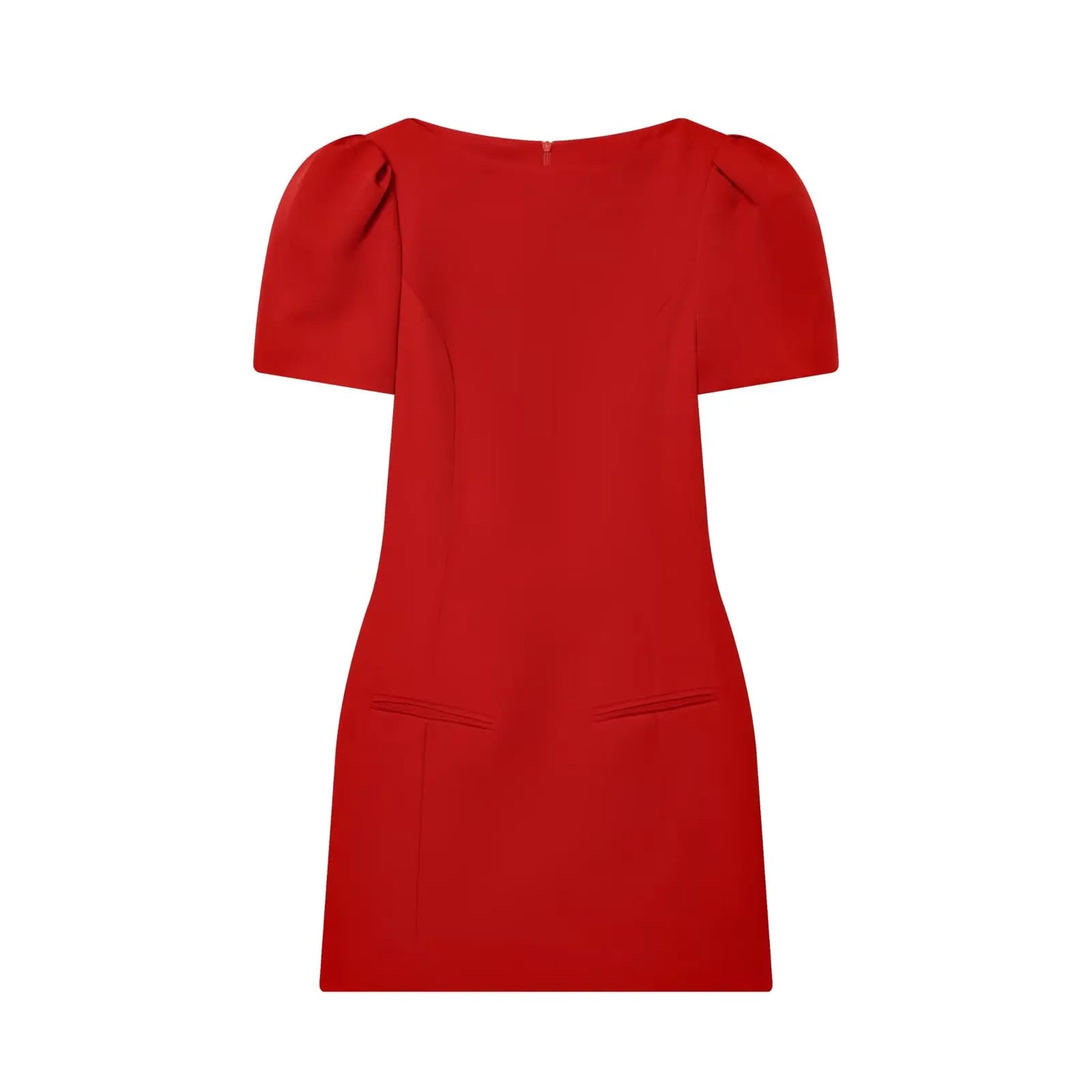 Chic Elegant Women Short Sleeve Mini Dress Slim Fit High Waist Solid Midi Dresses Simple Bodycon Commuter Summer Dress 
