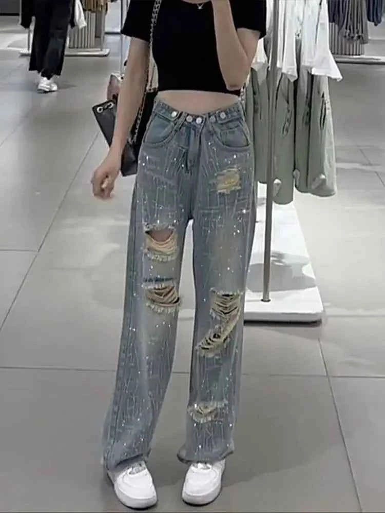 Female Cowboy Pants with Rhinestones