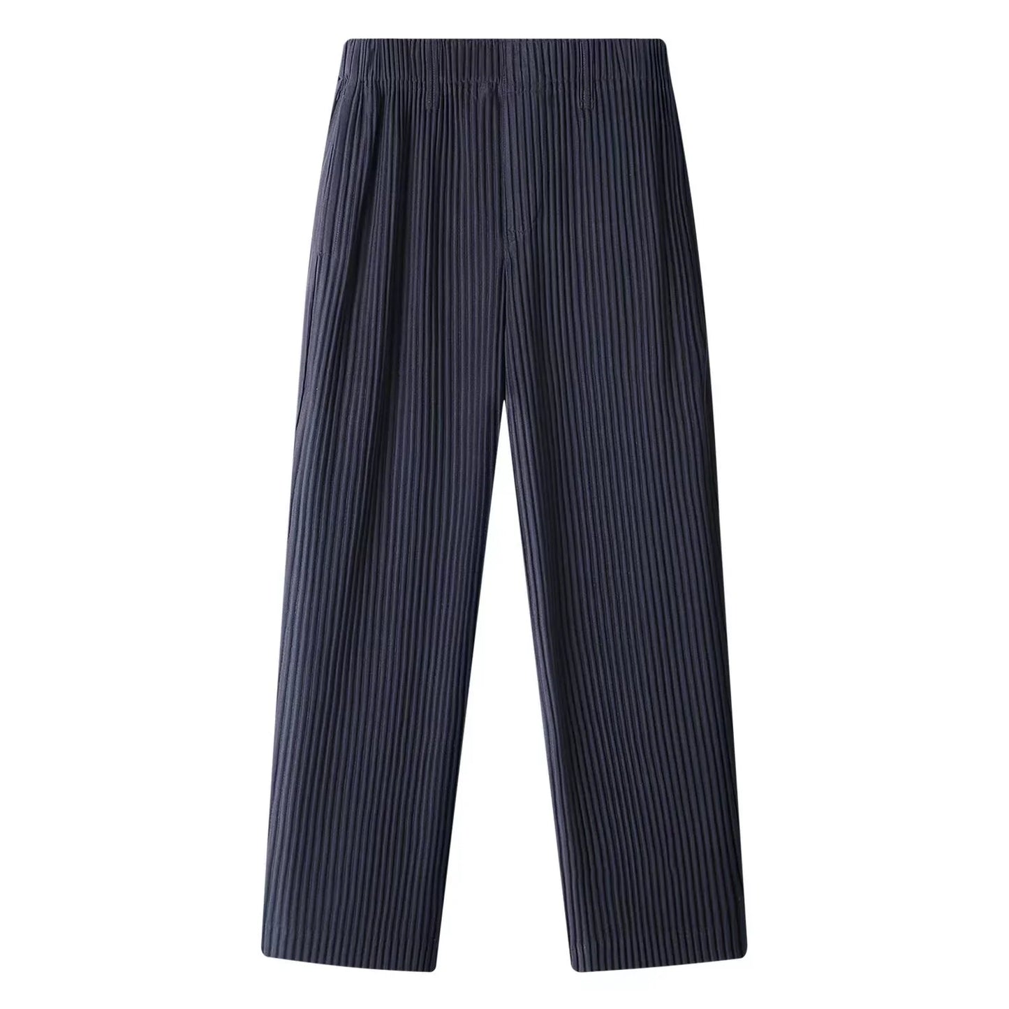 Miyake Pleated Men Pants Casual Loose Wide Leg Draped Trousers Business Casual Daily Wear