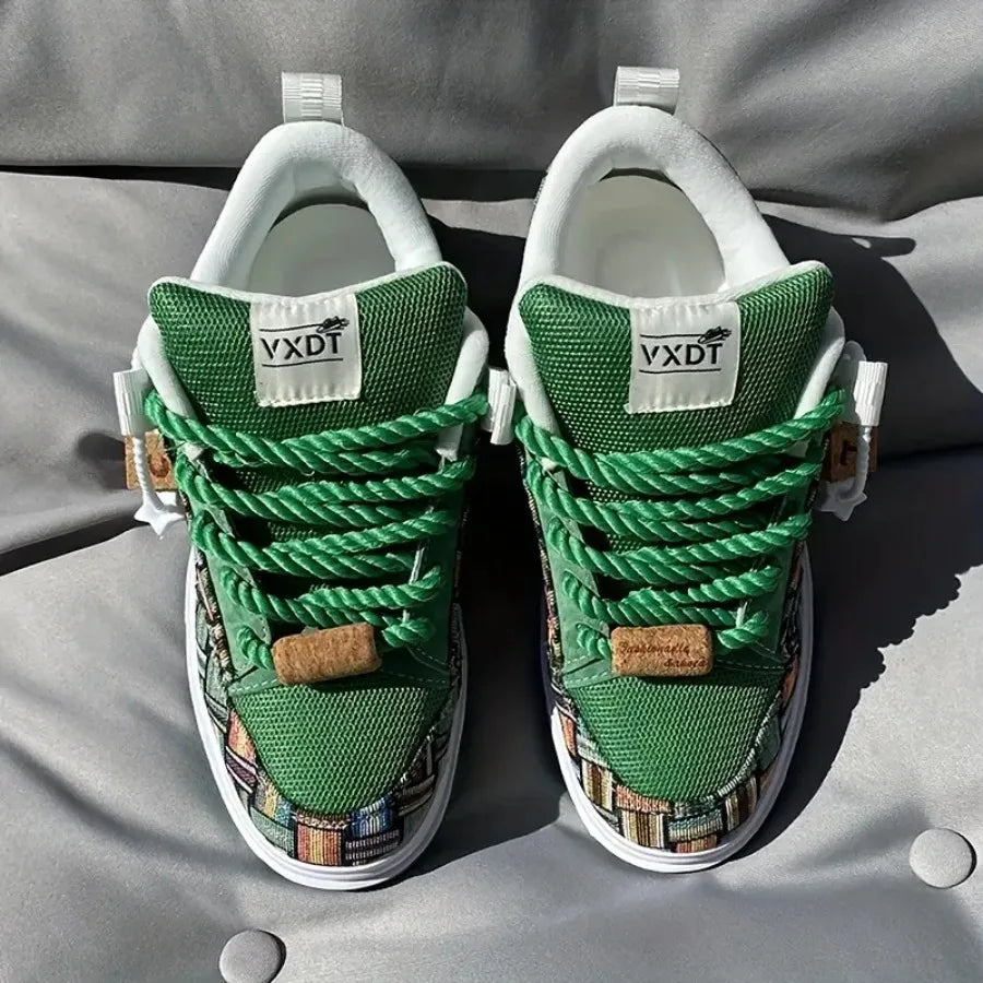 Green Large Size Casual Shoes Versatile And Niche Low-Top Durable Board Shoes for Men And Women Trendy And Fashionable Canvas S
