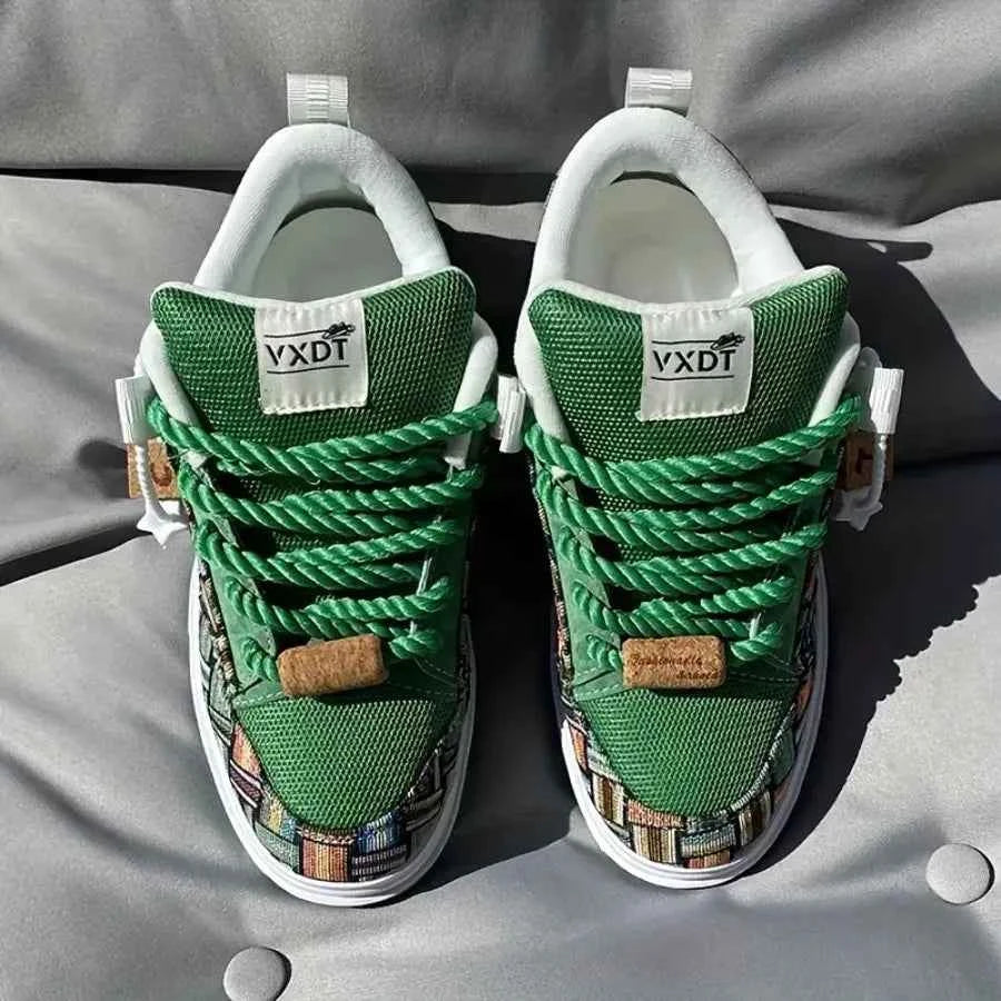 Green Large Size Casual Shoes Versatile And Niche Low-Top Durable Board Shoes for Men And Women Trendy And Fashionable Canvas S