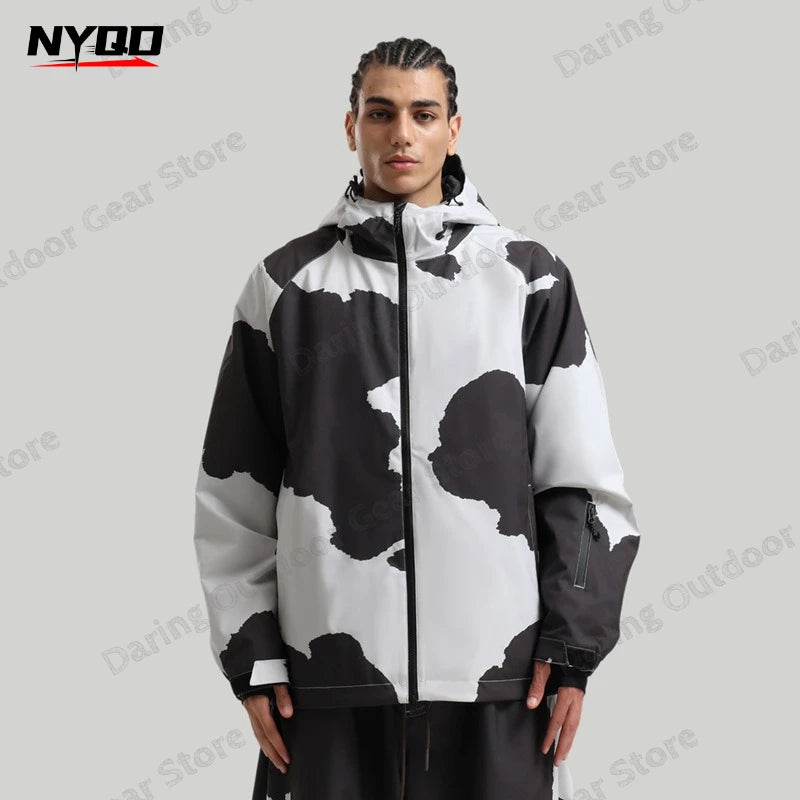 New Unisex Solid Cargo Ski Suit Waterproof Breathable Windproof Snowboard Jacket Professional Winter Outdoor Couple Snowsuit