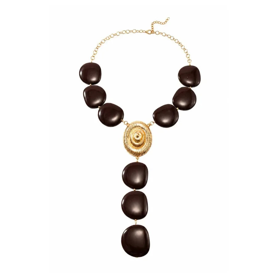 European and American retro plate pendant necklace light luxury high-end Y-shaped collarbone chain niche design necklaces for women