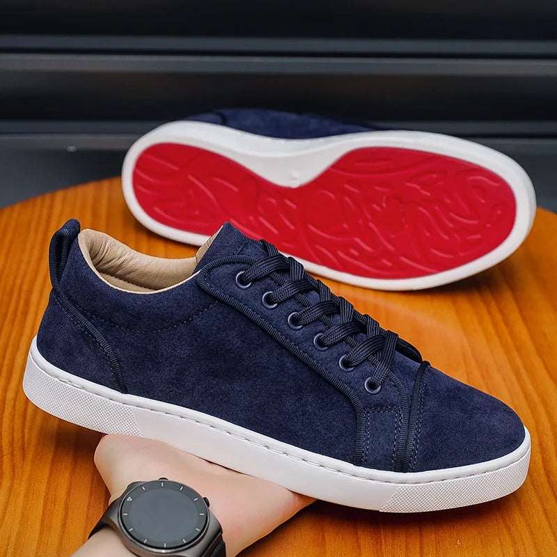 2026 New Trendy Round Toe Men Casual Flats Comfortable Non Slip Hard Wearing Sport Shoes Cross Tied Concise Lightweigh Sneakers