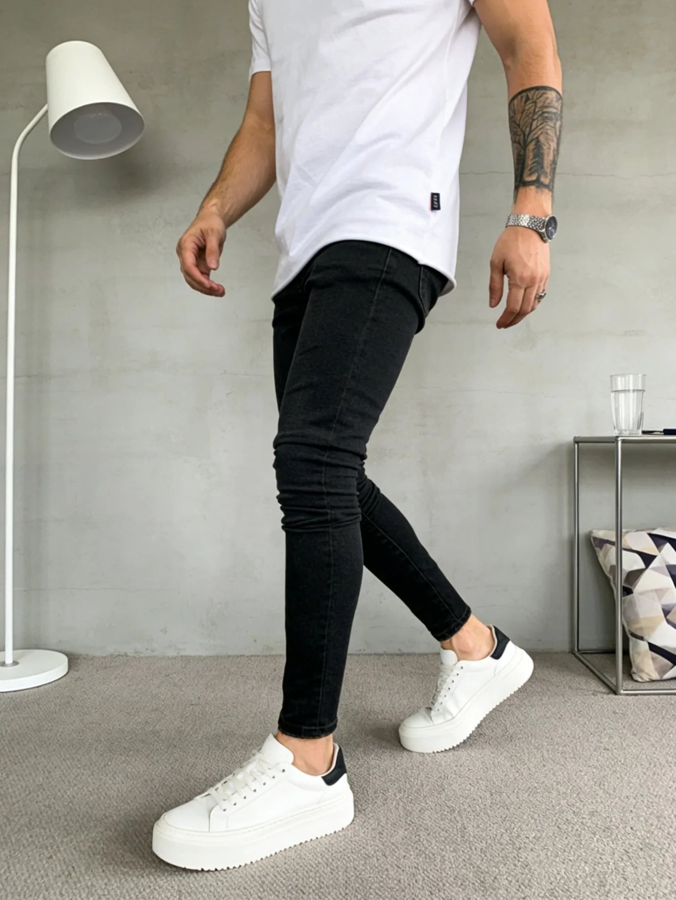 Classic Black Y2K Drip Men's Skinny Jeans Pant Original Design Daily Wear Trousers No accessories or belts included
