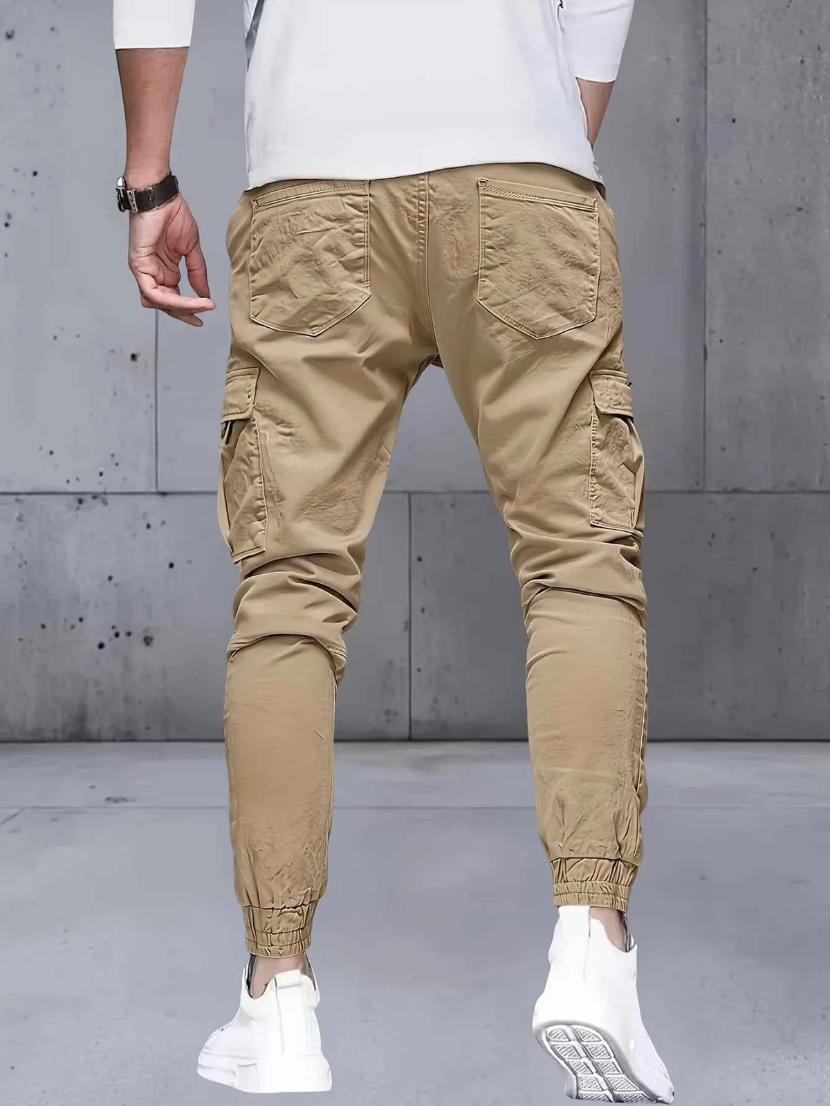 3 pieces of long pants for men, regular fashion pants and sports pants, pocket elastic waistband and ankle pants, work pants