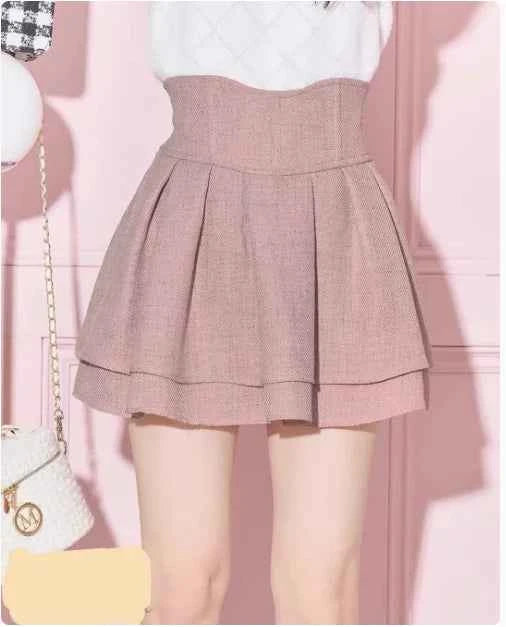 Dophee Original Landmine Series Macaron Skirt Solid Black High Waist A-line Cute Girls Shorts Skirts Women Plus Size S-4XL 5XL