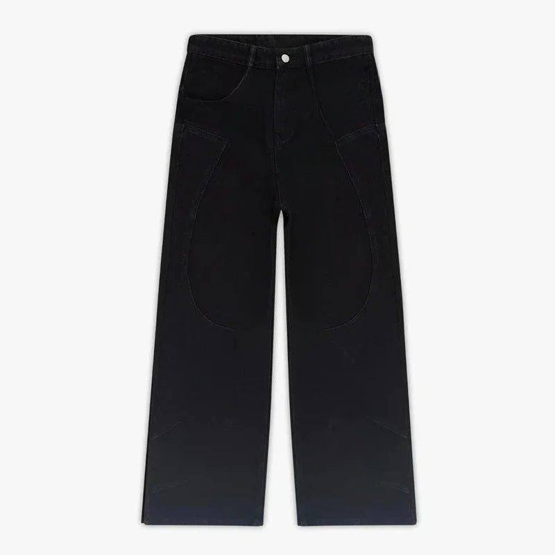 Hip Hop Straight Leg Pants Gothic Fringed Casual Micro Flared Pants Y2K Vintage Slim Fit Jeans Trendy Washed Men Women Harajuku