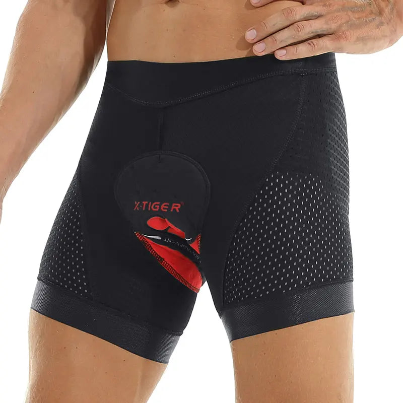 X-TIGER Men's Cycling Underwear with 5D Gel Pad Breathable Mesh MTB Bike Shorts Anti-Slip Quick Dry Bicycle Liner Shorts for Road Mountain Cycling