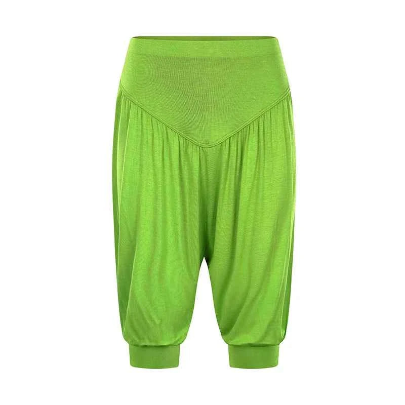 Summer Women Capri Pants Elastic Casual Loose High Waist Bloomers Joggers Sports Fitness Yoga Sweatpants Trousers