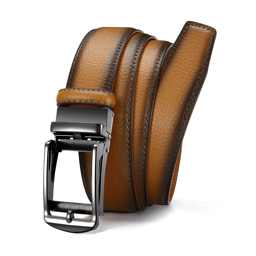 Men's Brand Leather Belts for Men 105cm-135cm Automatic Belt with Ratchet Strap Top Quality Belts Luxury Belts for Men