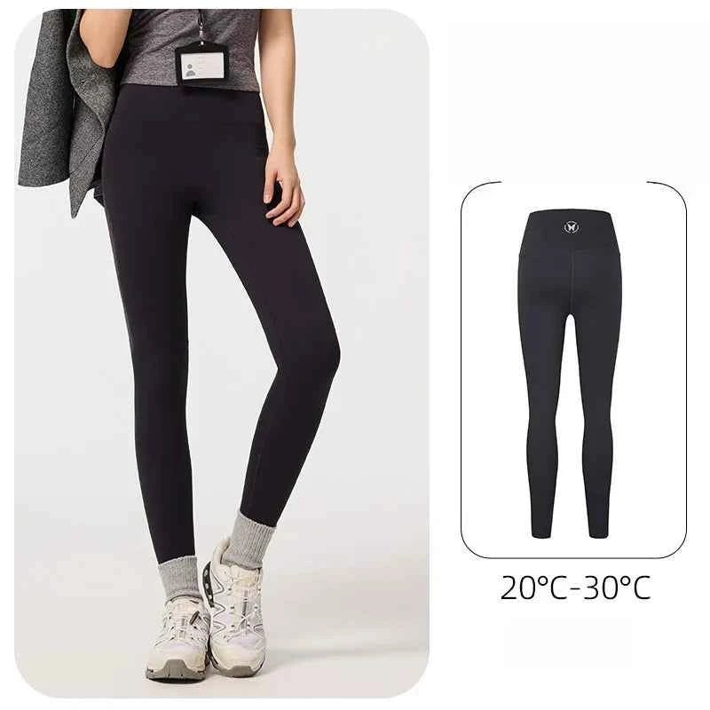 Women's Fleece-Lined Autumn/Winter Outerwear - Non-Slip Thick Tummy-Control Yoga Pants with Seamless Soft Stretch