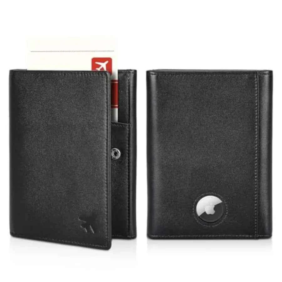 Polare Full Grain Leather Pilot Wallet Passport Holder RFID Blocking Tri-fold Travel Cover Document Organizer for Aviation Prof