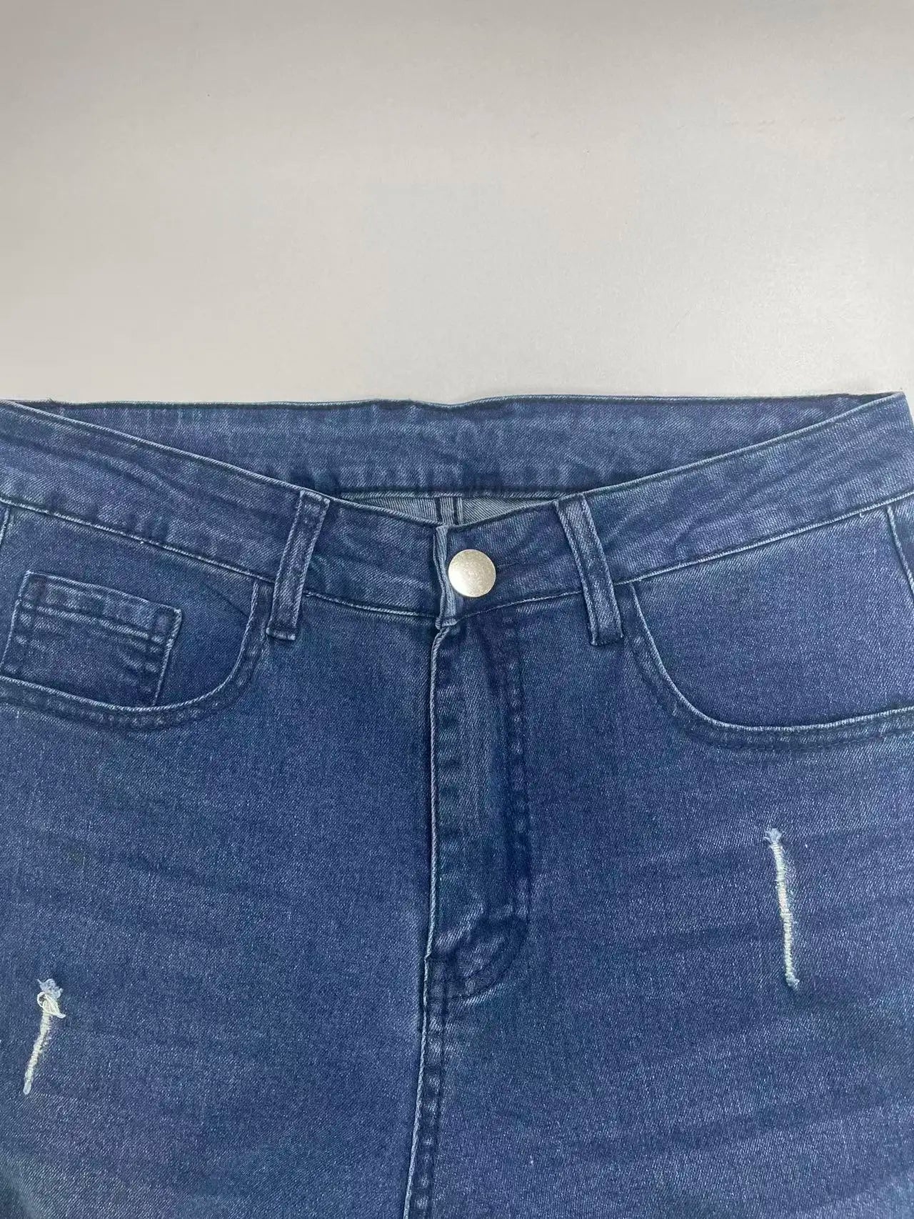 Men's Slim Fit Stretch Denim Jeans with Ripped Detail & Contrast Stitching,