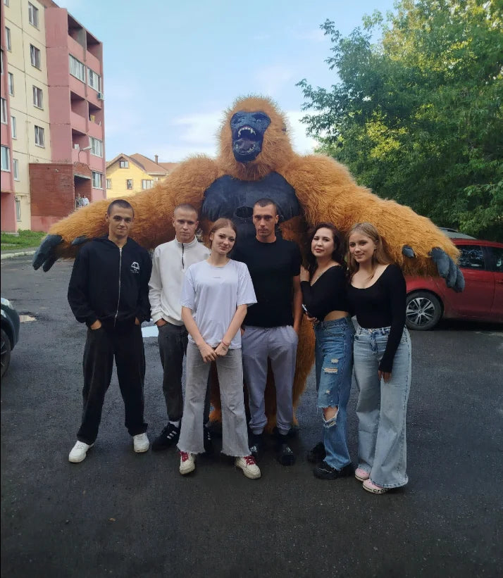 2.6M Inflatable King Kong Costume Gorilla Mascot Parade Adult Character Cosplay