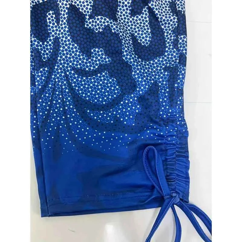 Plus Size 1XL-5XL Women's Casual Loungewear Bottoms Ombre Leopard Print Lace Up Home Wear Capri Pant