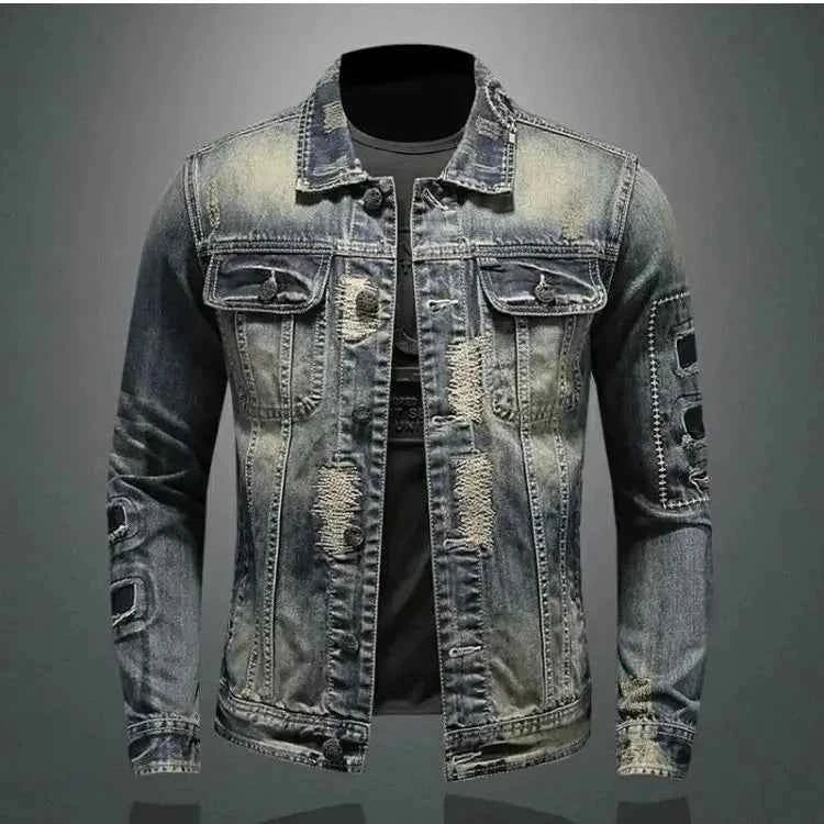 2026 winter denim jacket male Fashion Trench Coat Trend Jacket Men's Casual jackts men classic style denim Coat men full M-4XL