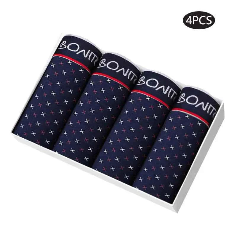 4pcs print Boxer's man underwear sexy soft cotton underpants men boxer briefs shorts BONITOS Brand High Quality