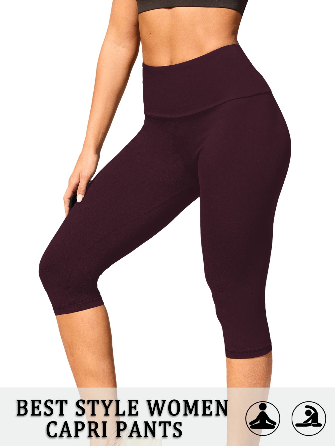 Women'S Super soft Capri Pants,High Waisted Tummy Control Leggings for Cozy Home & Casual Outfit