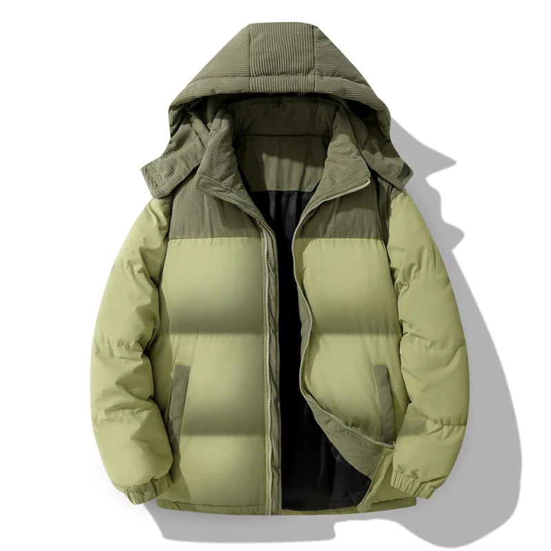 Corduroy Padded Jacket Men's Winter Trend Loose Color Matching Padded Jacket Men's Jacket Men Jacket Winter Jacket Men