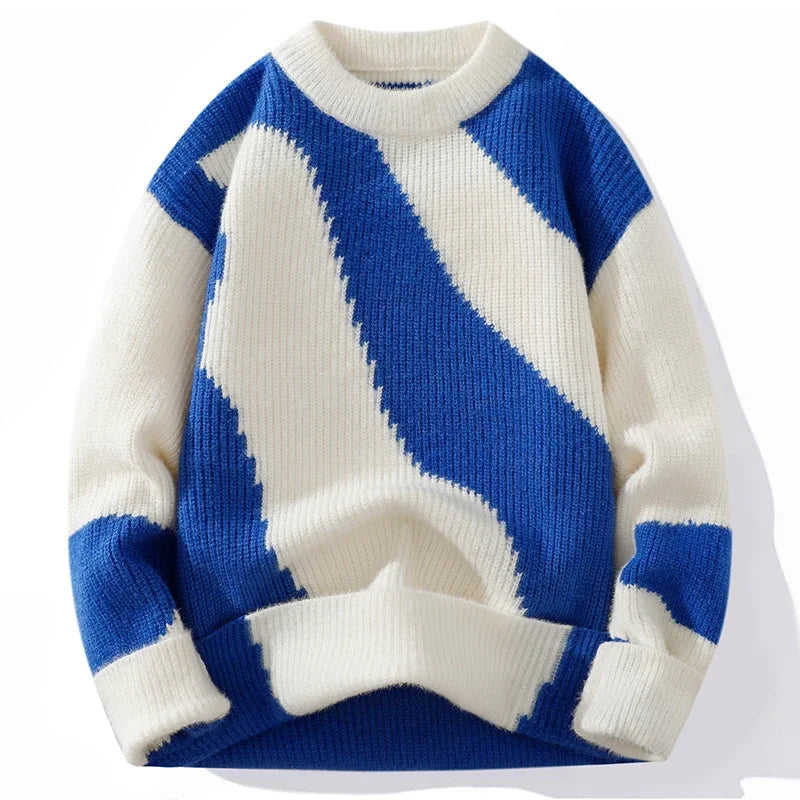 Winter Comfortable Fashionable Versatile Men's Distressed Sweaters Outdoor Fashion Trends Warm and Casual Knitted Sweaters