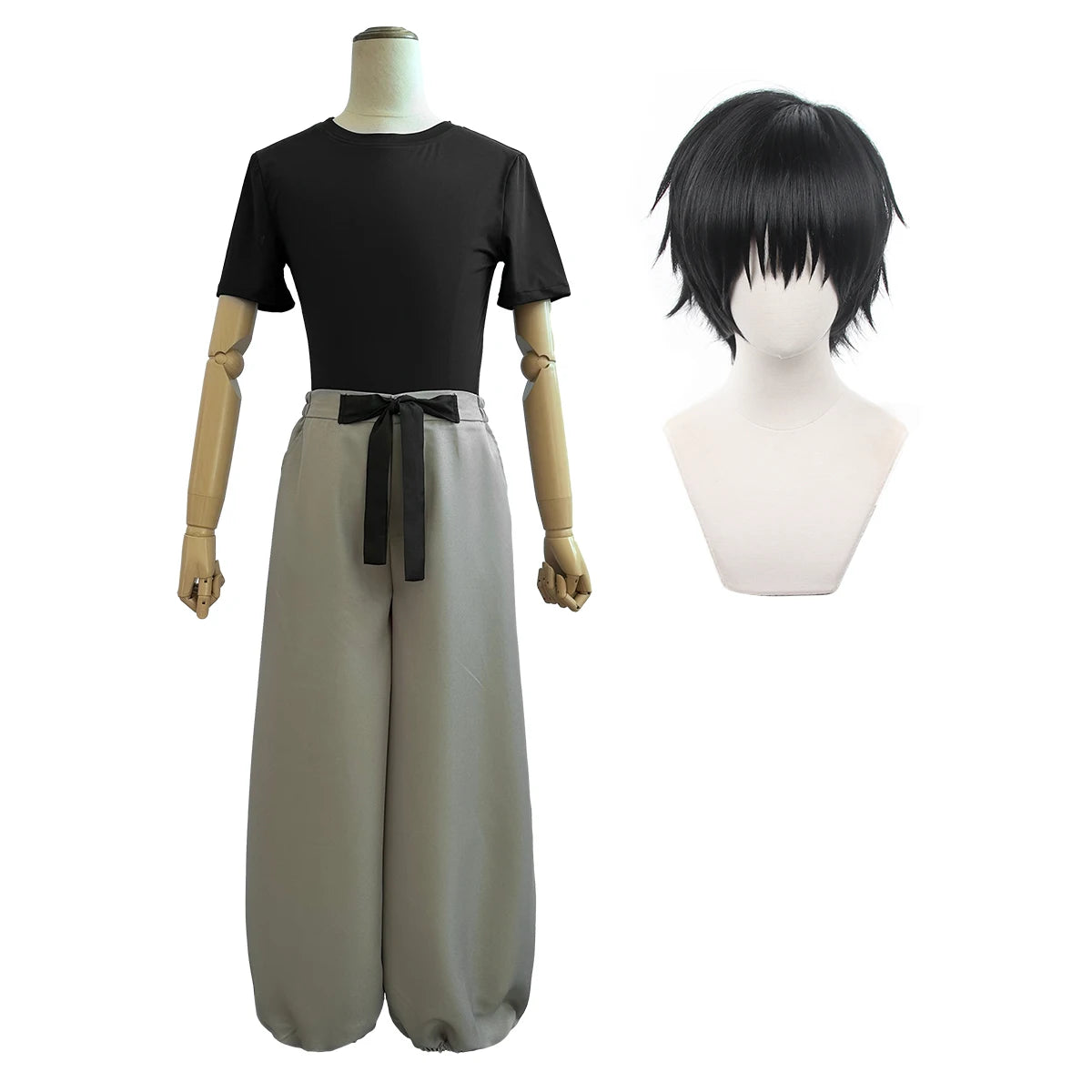 HOLOUN Jujutsu JJK Manga Anime Fushiguro Toji Cosplay Costume Wig T-shirt Pants Rose Net Halloween