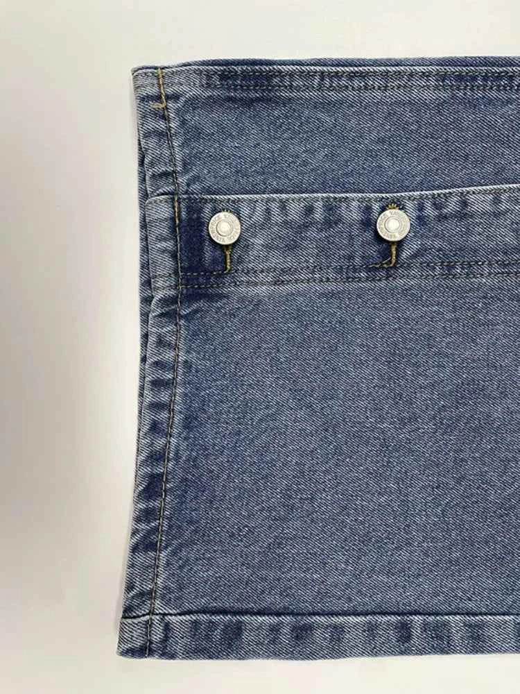 2026 New Women's Wide Leg Denim Pants Vintage Blue Washed Single-Breasted High Waist Retro Loose Jeans Casual Streetwear Bottoms