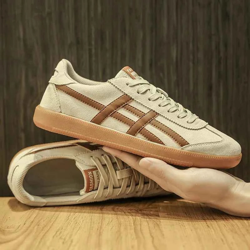 Genuine Leather Men Shoes Flat Casual Fashion Retro Training Shoes Outdoor Comfortable Athletics Sport Shoes Male Sneakers