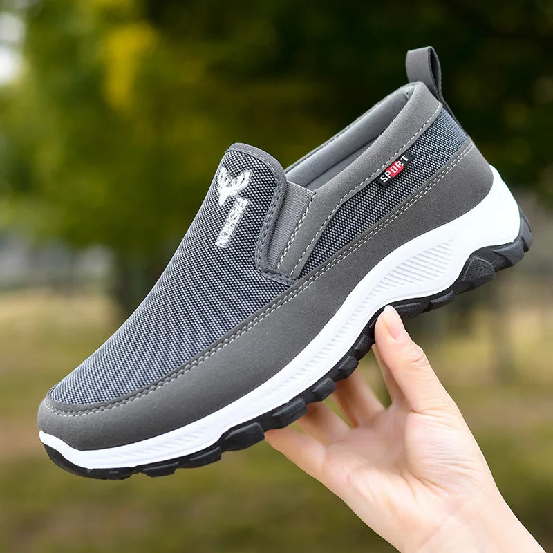 Men Running Hiking Sneakers Breathable Orthopedic Travel Plimsolls Slip On Comfortable for Outdoor Activity Hiking Walking