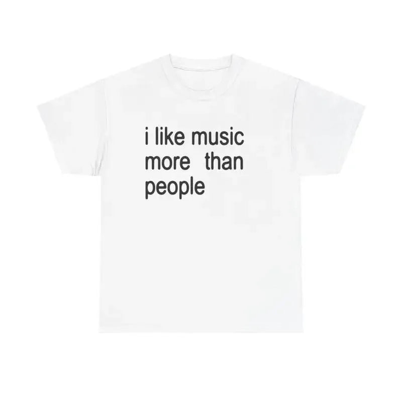 Funny Music T-Shirt I Like Music More Than People Men's Graphic Tee Unisex