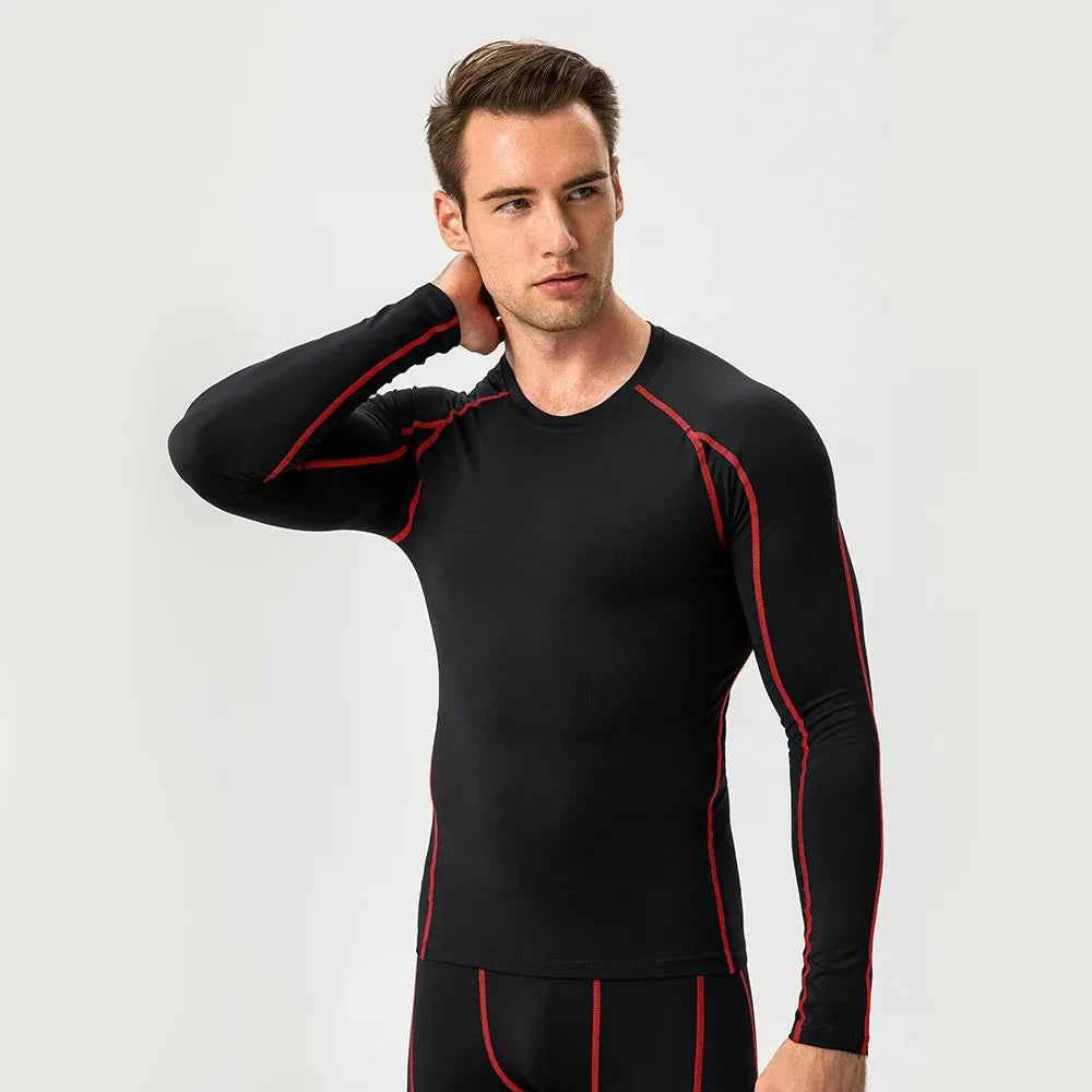 Men's Compression Shirt Long Sleeve Sports Workout T-Shirts Sport Quick Dry Fitness Running Tops Gym Sports Tights