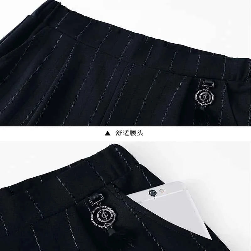 Quality White Cropped Pants With Elastic Waist for Women's Loose Fitting Summer Fit 2023 New Oversized Slim5XL Fit Versatile