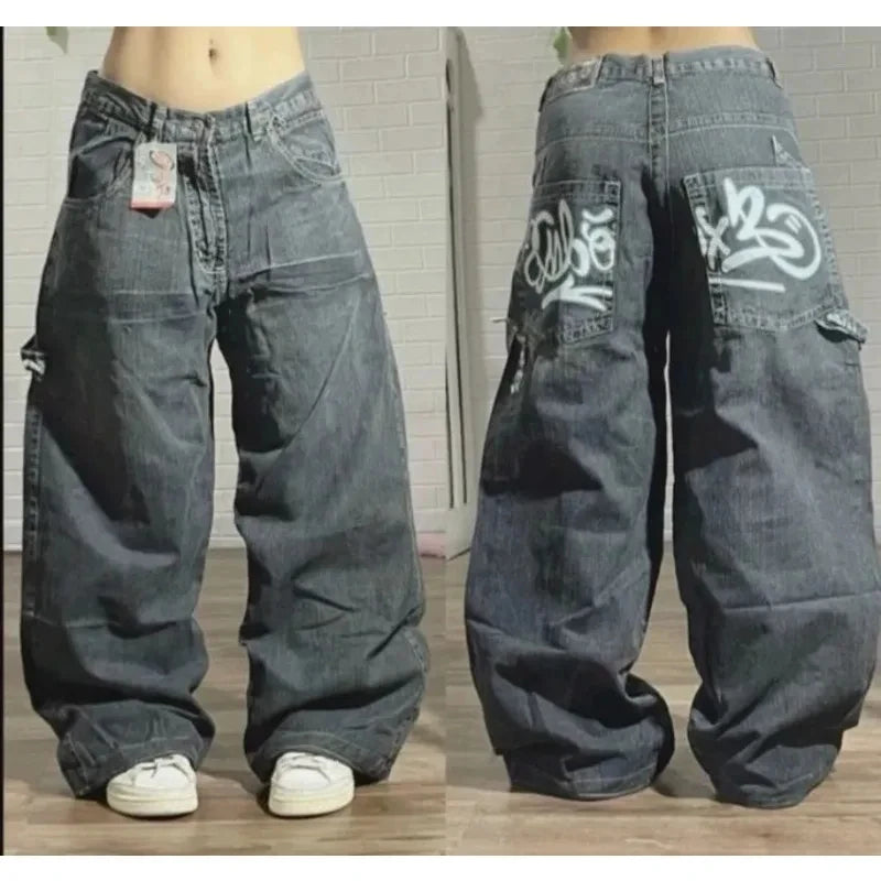 Y2K Harajuku New Punk Feng Shui Washing Old Baggy Jeans Female