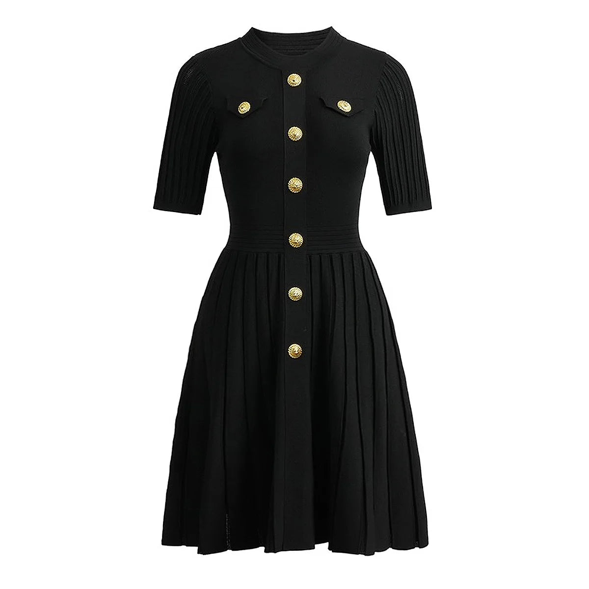 ZJYT New Summer 2026 Fashion Knit Dresses for Women Elegant Short Sleeve Beige Black Casual Daily Party Aline Dress Vestidos