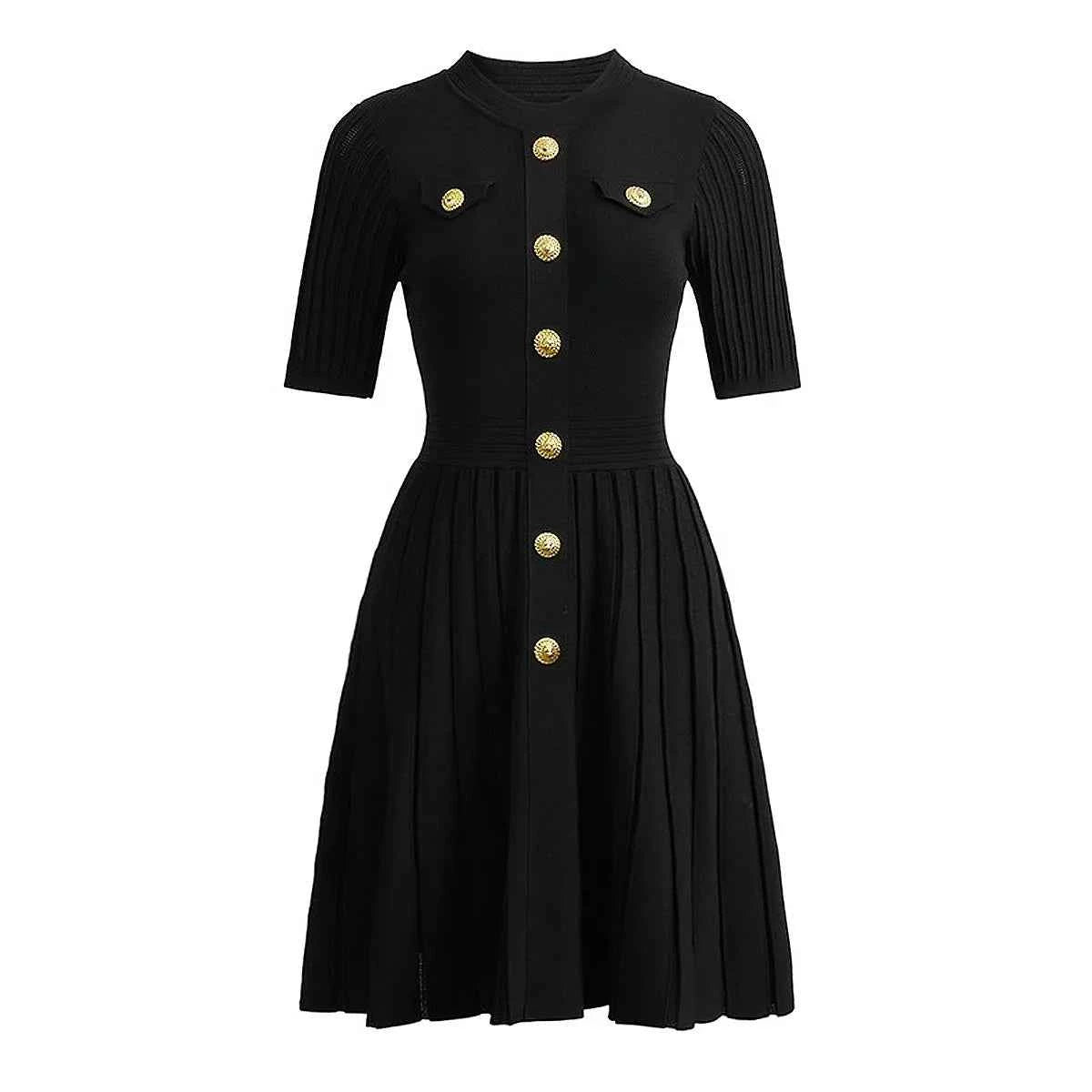 ZJYT New Summer 2026 Fashion Knit Dresses for Women Elegant Short Sleeve Beige Black Casual Daily Party Aline Dress Vestidos