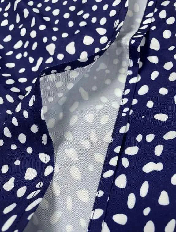 Women's Elegant V-Neck Summer Polka Dot Print Off-Shoulder Dress, Suitable for Vacation, Music Festivals, and Everyday Casual Wear