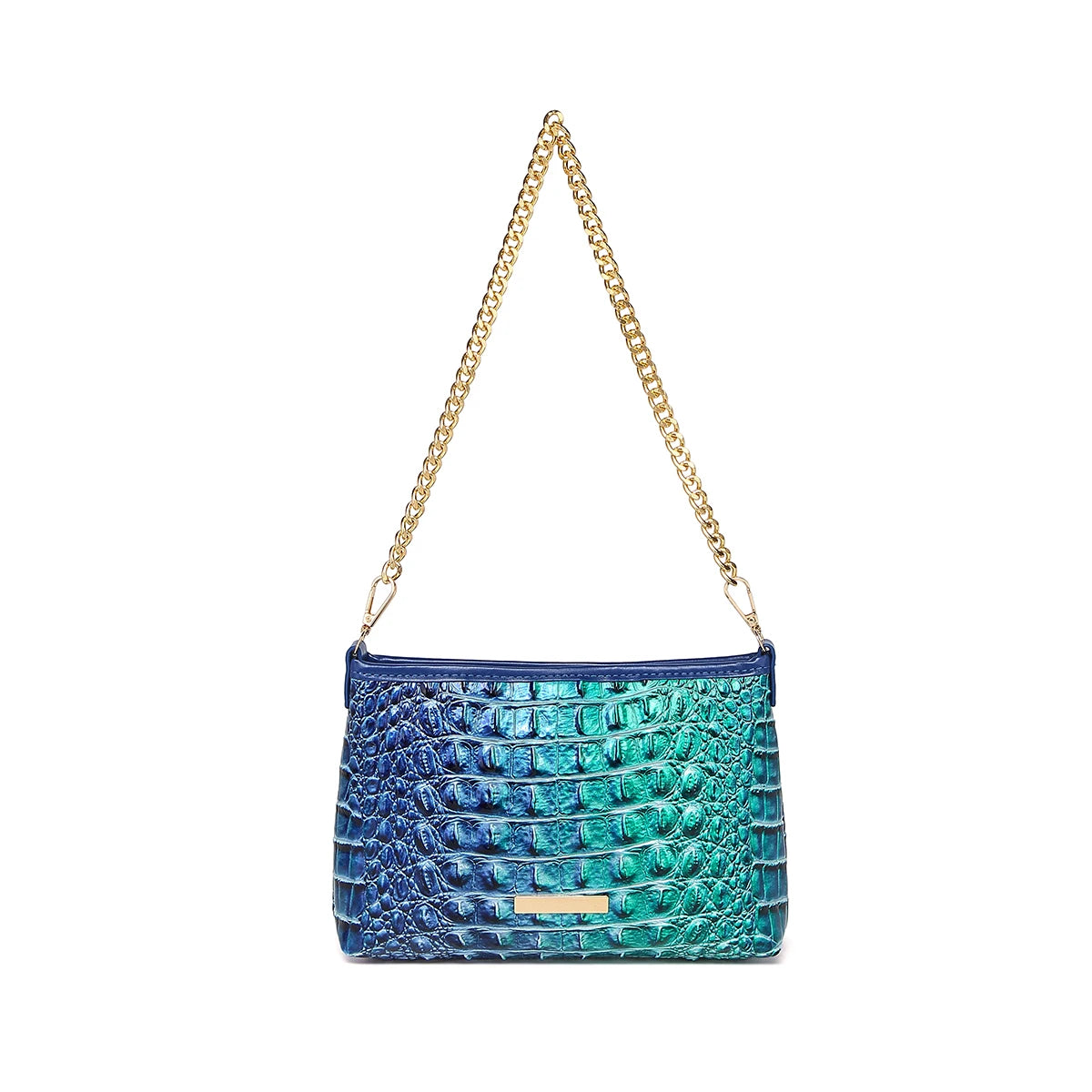 Women Outdoor Daily Shoulder Clutch Pouch Detachable Glossy Chain Strap Crossbody Bag Lightweight Multi Compartment Carry Pack