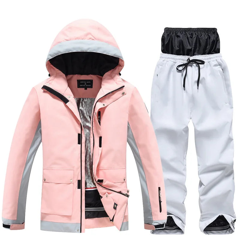 New Men's Women's Ski Suit Winter Outdoor Snow Wear Waterproof Windproof Thickened Warm Ski Clothing Jacket Pants Set Couple