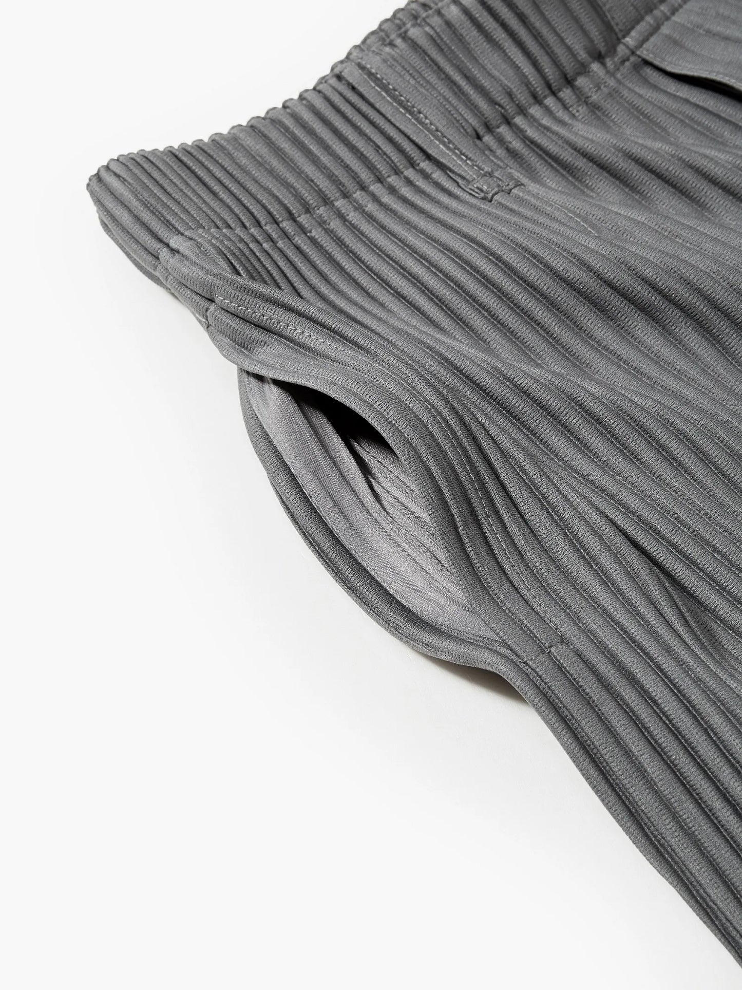 Miyake Pleated Men Pants Casual Loose Wide Leg Draped Trousers Business Casual Daily Wear