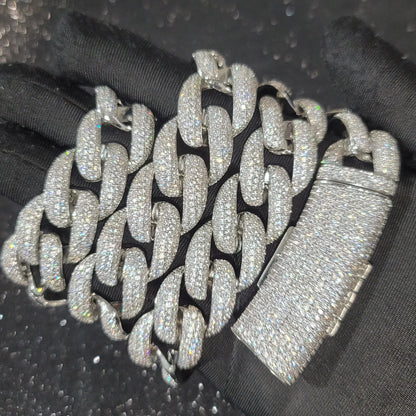Fashion Miami Cuban Chain Iced Out 15MM Moon Necklace Full Pave Diamonds Long Buckle Necklace Hip Hop Jewelry Necklaces For Men