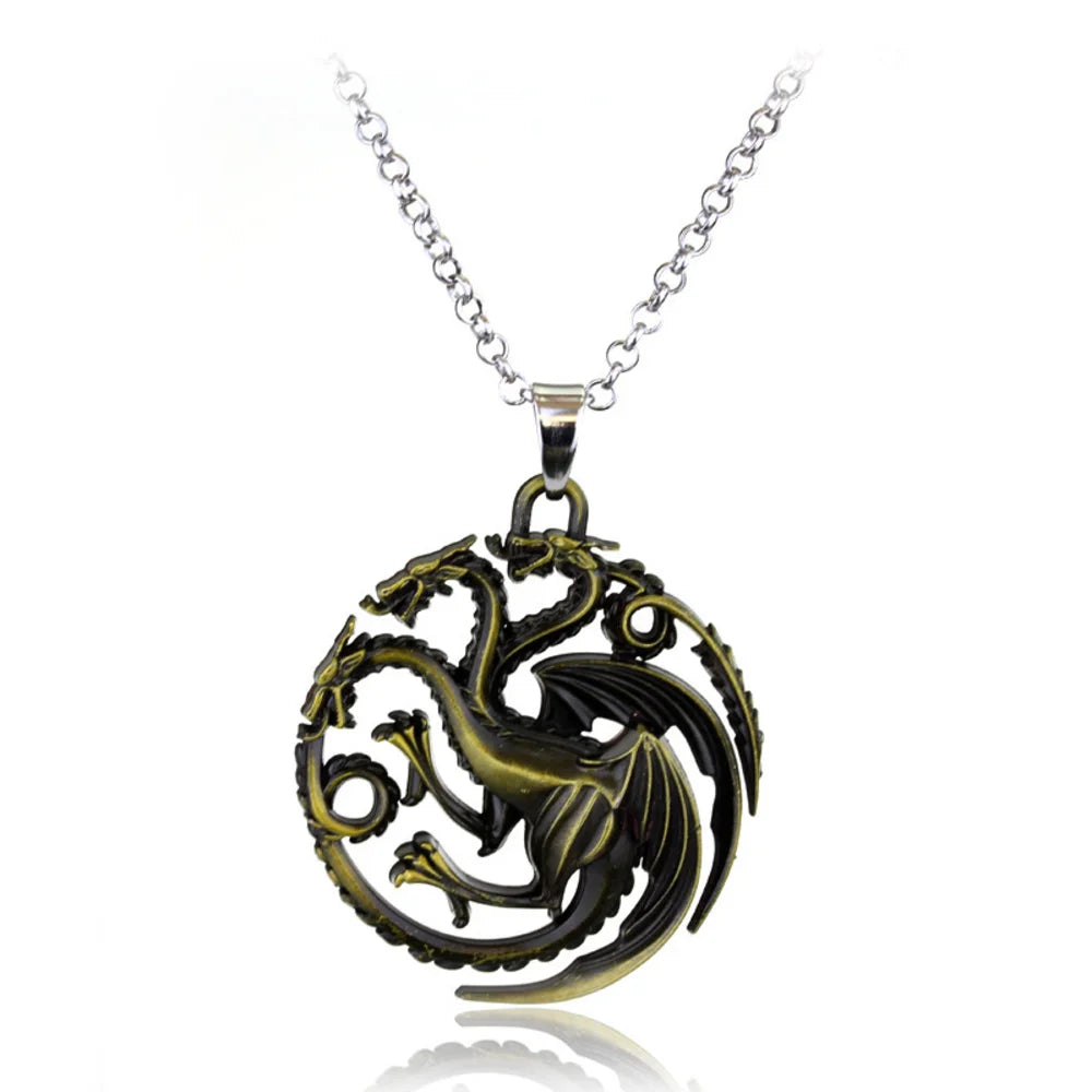 Dragon Rhaenyra Cosplay Daemon Targaryen Necklace Keychain Charms Jewerly Gifts Metal Necklaces Halloween Costume Accessories