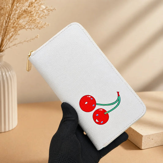 2026 New Luxury Cherry Mini Wallet with Zipper, 19*10cm