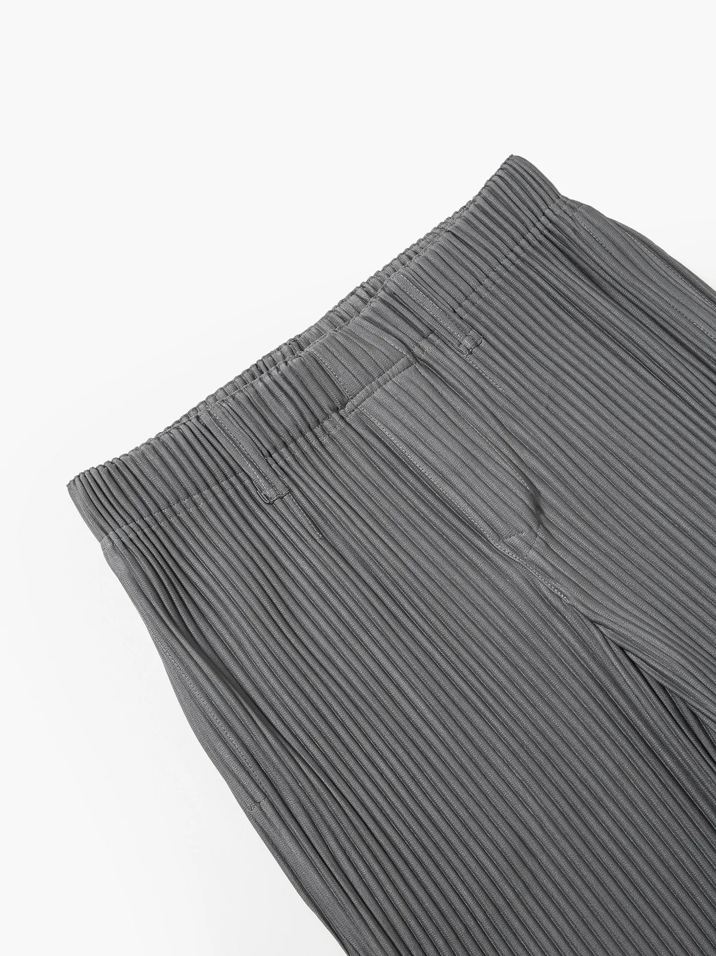 Miyake Pleated Men Pants Casual Loose Wide Leg Draped Trousers Business Casual Daily Wear