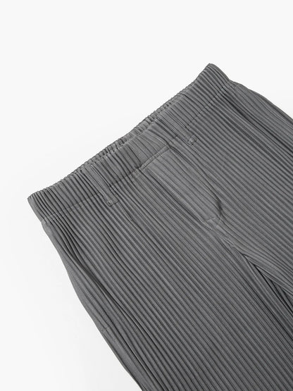 Miyake Pleated Men Pants Casual Loose Wide Leg Draped Trousers Business Casual Daily Wear