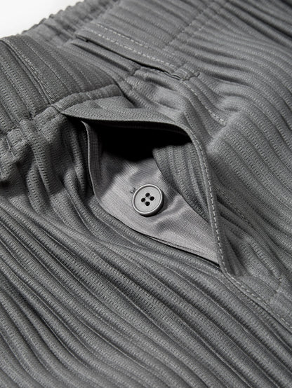 Miyake Pleated Men Pants Casual Loose Wide Leg Draped Trousers Business Casual Daily Wear
