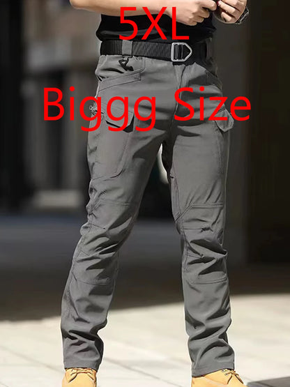 Plus Size Men's Elastic Tactical Pants Camping Hiking Fishing Trekking Climbing Outdoor Trousers Quick Dry Sports