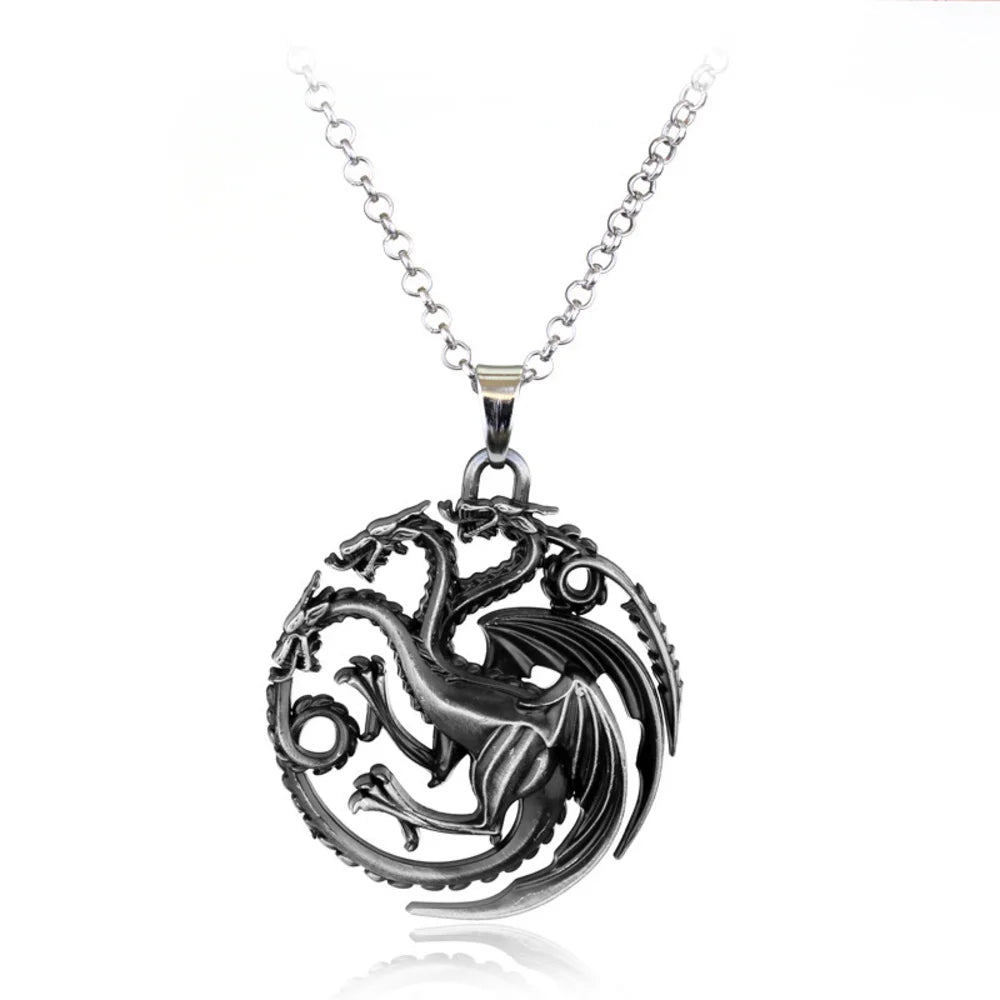 Dragon Rhaenyra Cosplay Daemon Targaryen Necklace Keychain Charms Jewerly Gifts Metal Necklaces Halloween Costume Accessories