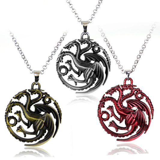 Dragon Rhaenyra Cosplay Daemon Targaryen Necklace Keychain Charms Jewerly Gifts Metal Necklaces Halloween Costume Accessories